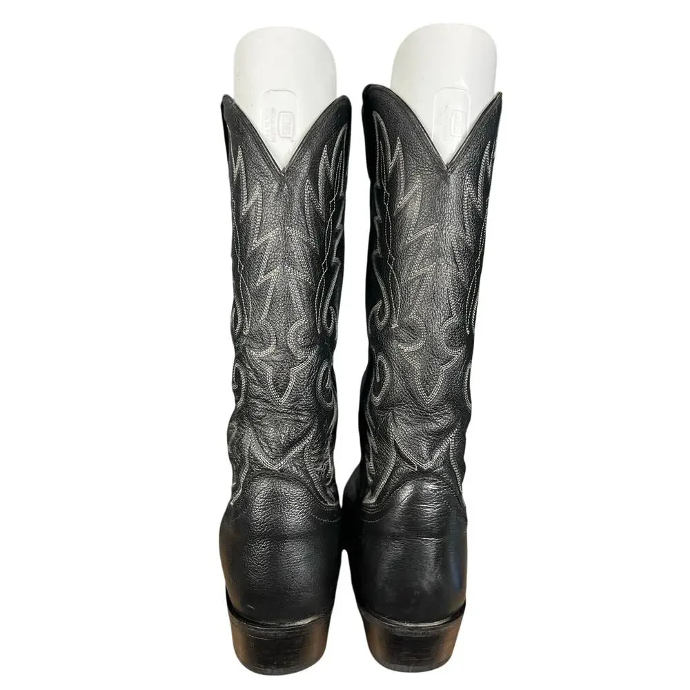 Dan Post Men’s Black Leather Western Cowboy Boots Size US 10 D
